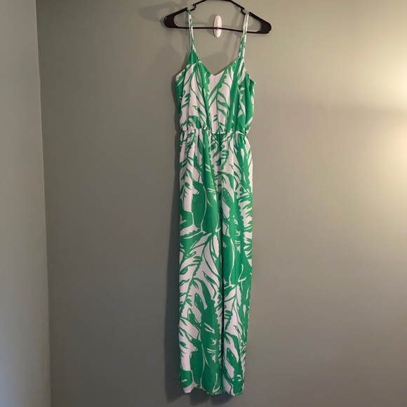 Lilly Pulitzer Pants - LIlly Pulitzer for Target Green and White Tropical Print Jumpsuit Size XS